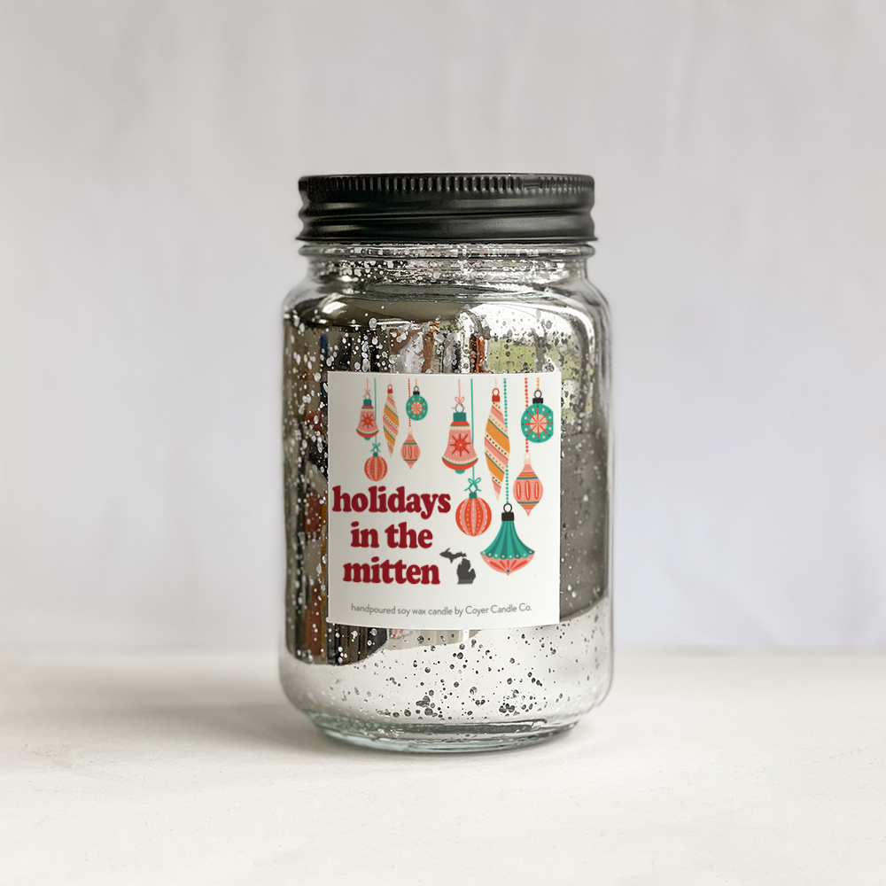 16 oz Glimmery Speckled Pint Jar Candles - Winter Collection