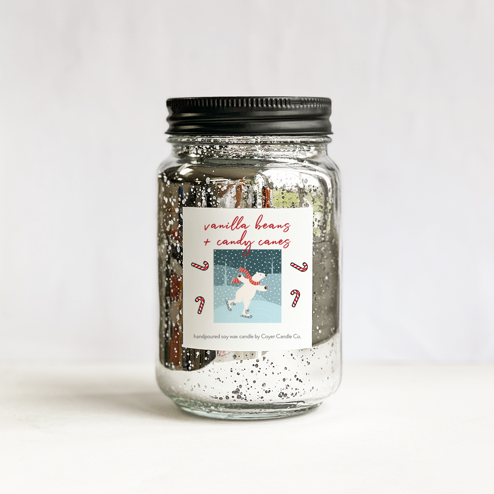 16 oz Glimmery Speckled Pint Jar Candles - Winter Collection