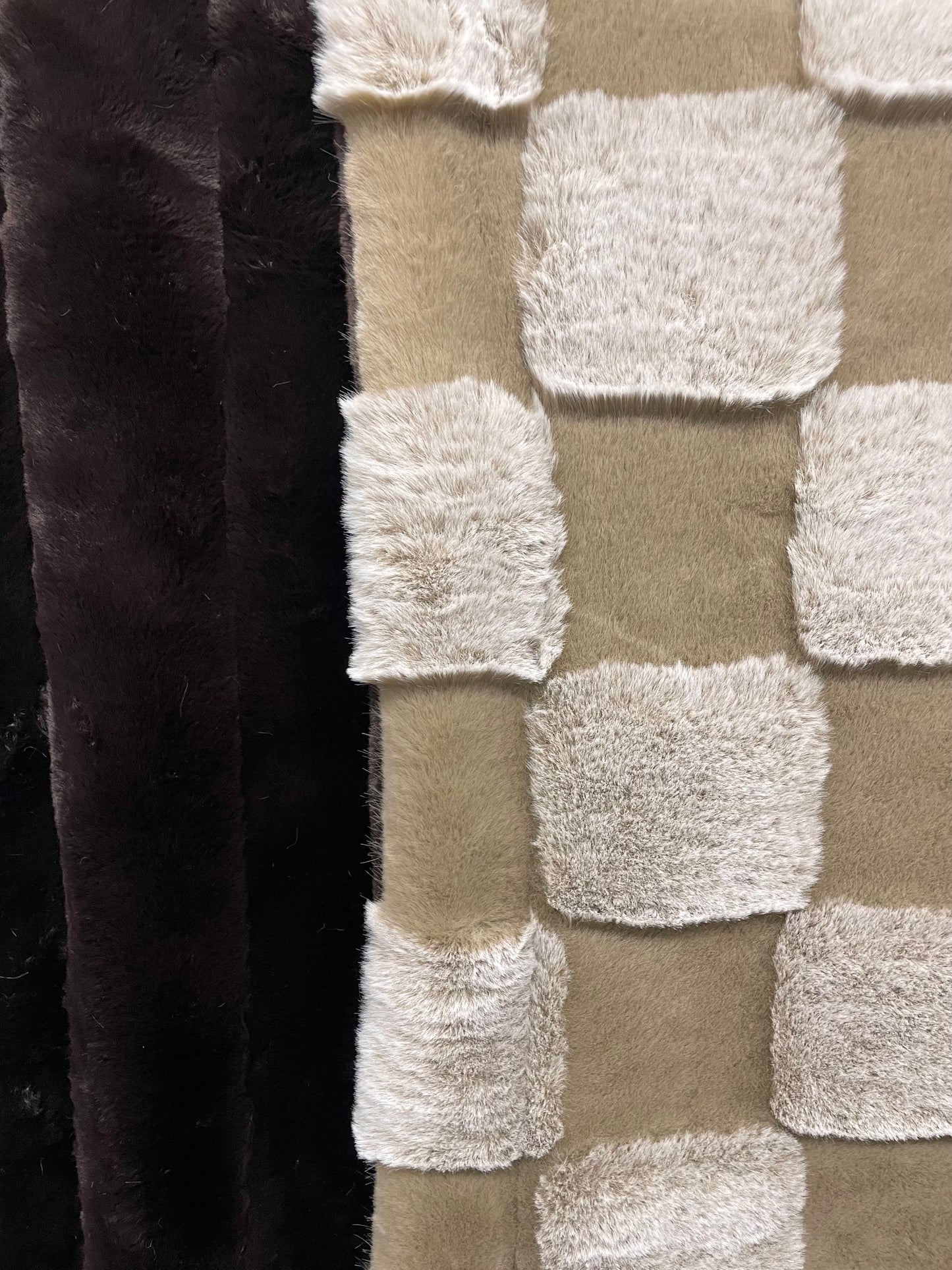 Oversized Adult Throw Fossil Checkers/ Espresso Mink