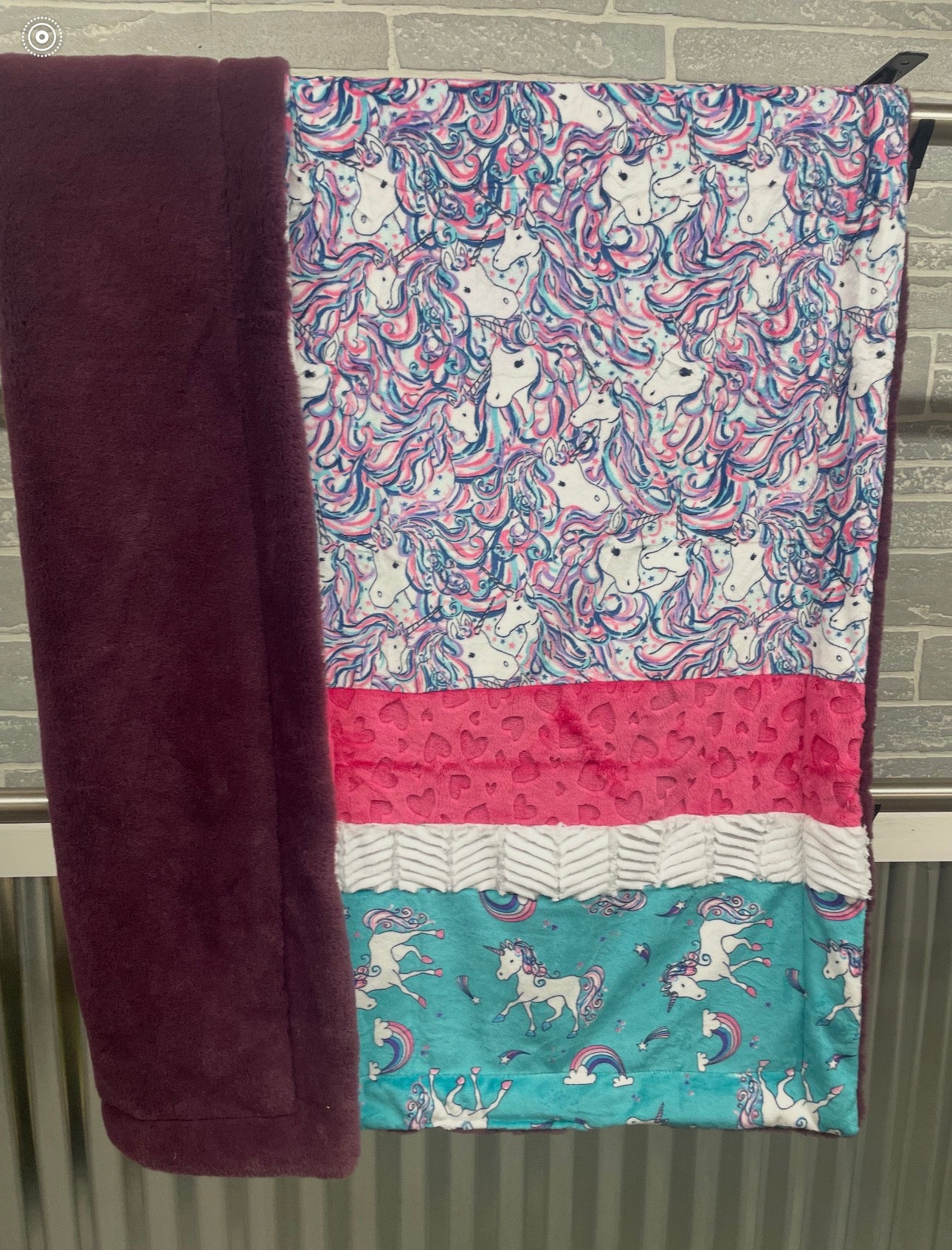 Adult Throw Unicorns/ Purple Seal backing
