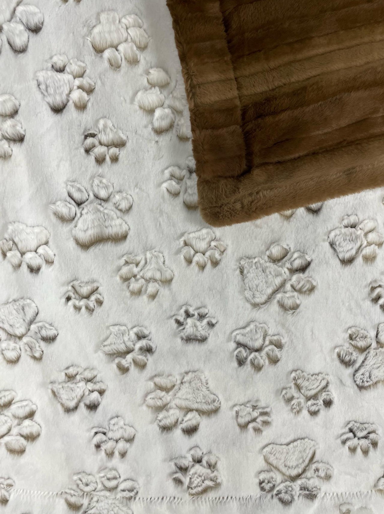 Lisa Hobbie- Cuddle Cocoa Mocha embossed paws/ Pecan Vienna