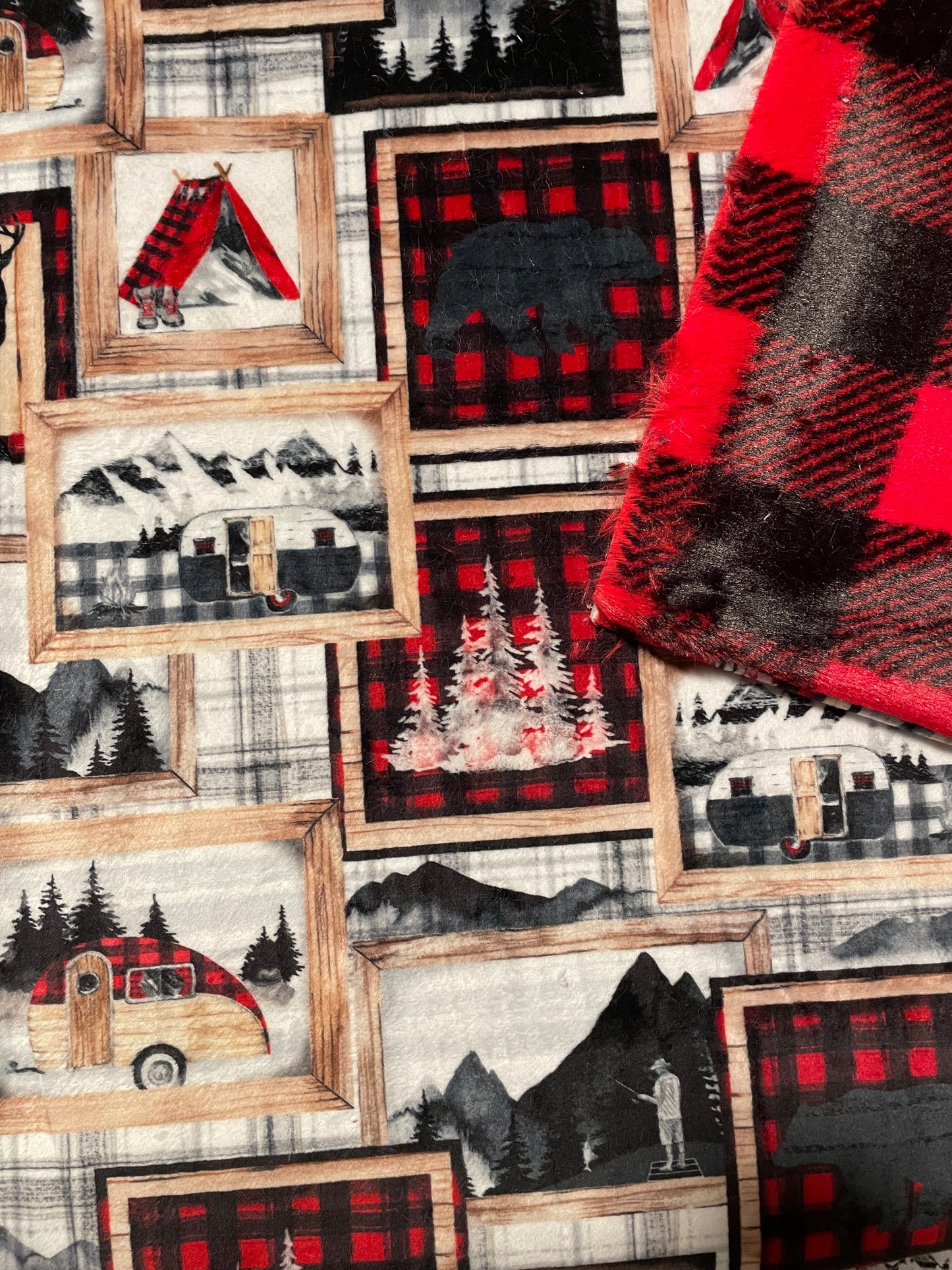 Melinda Hicks - Adult Outdoor Print with Red/Black Buffalo Check