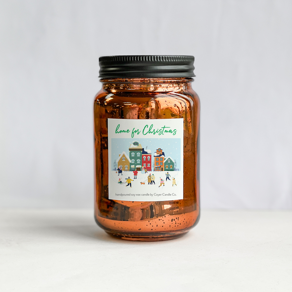 16 oz Glimmery Speckled Pint Jar Candles - Winter Collection
