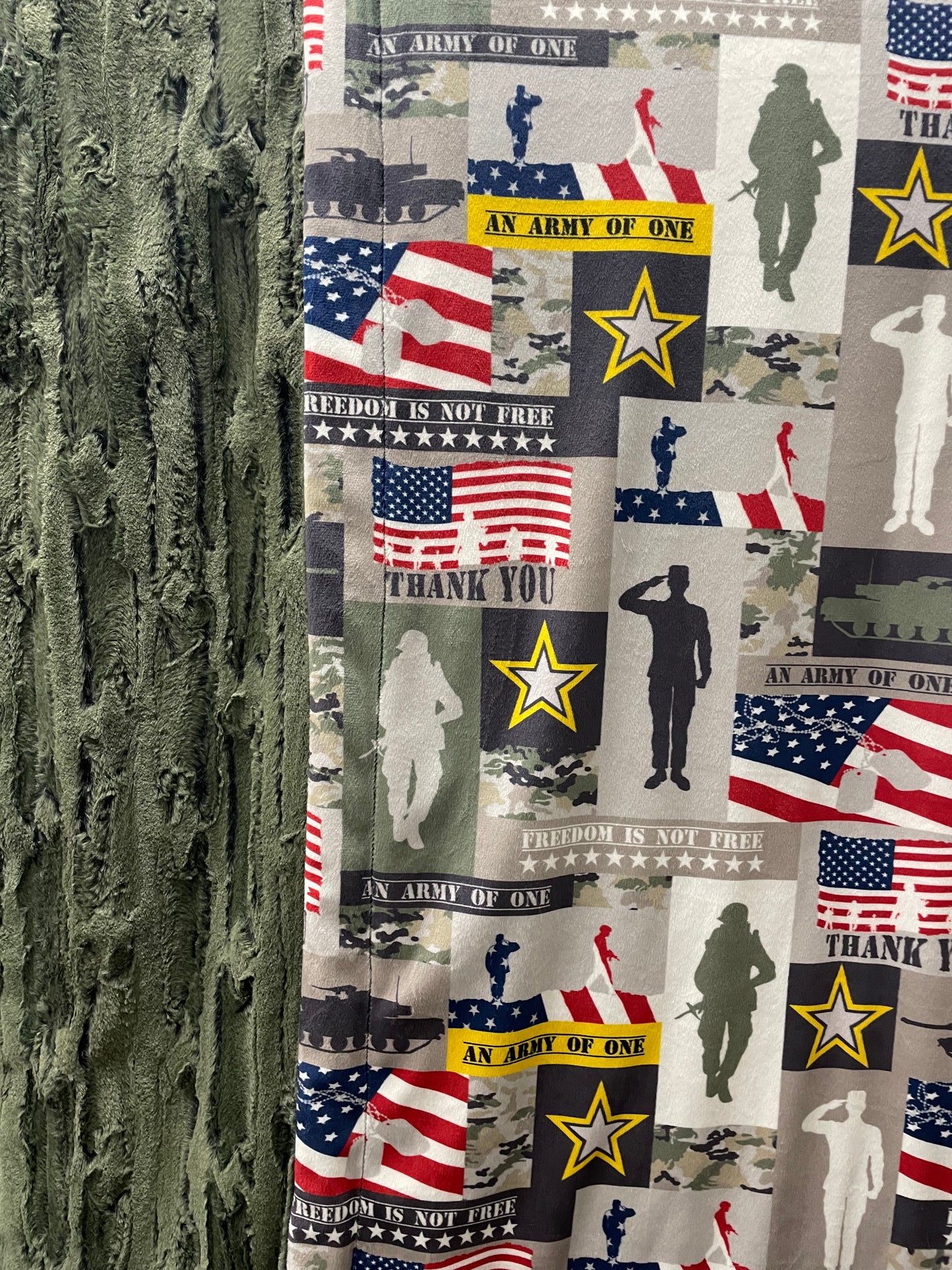 Maryetta Austin - Adult Army Print with Loden Forest Fox
