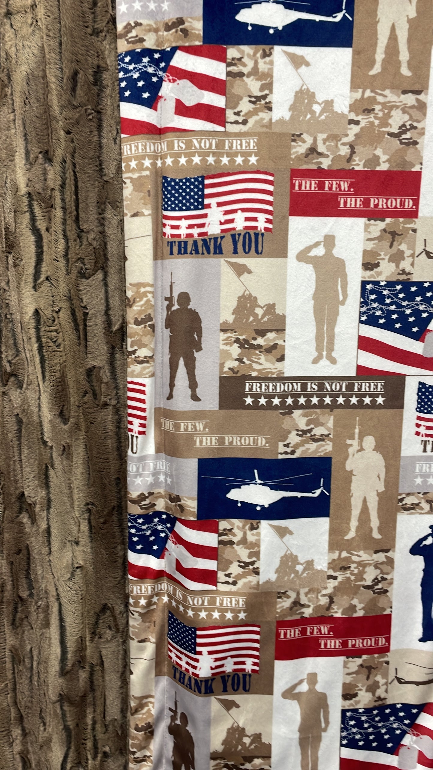 Adult US Marine Print with Chestnut Forest Fox