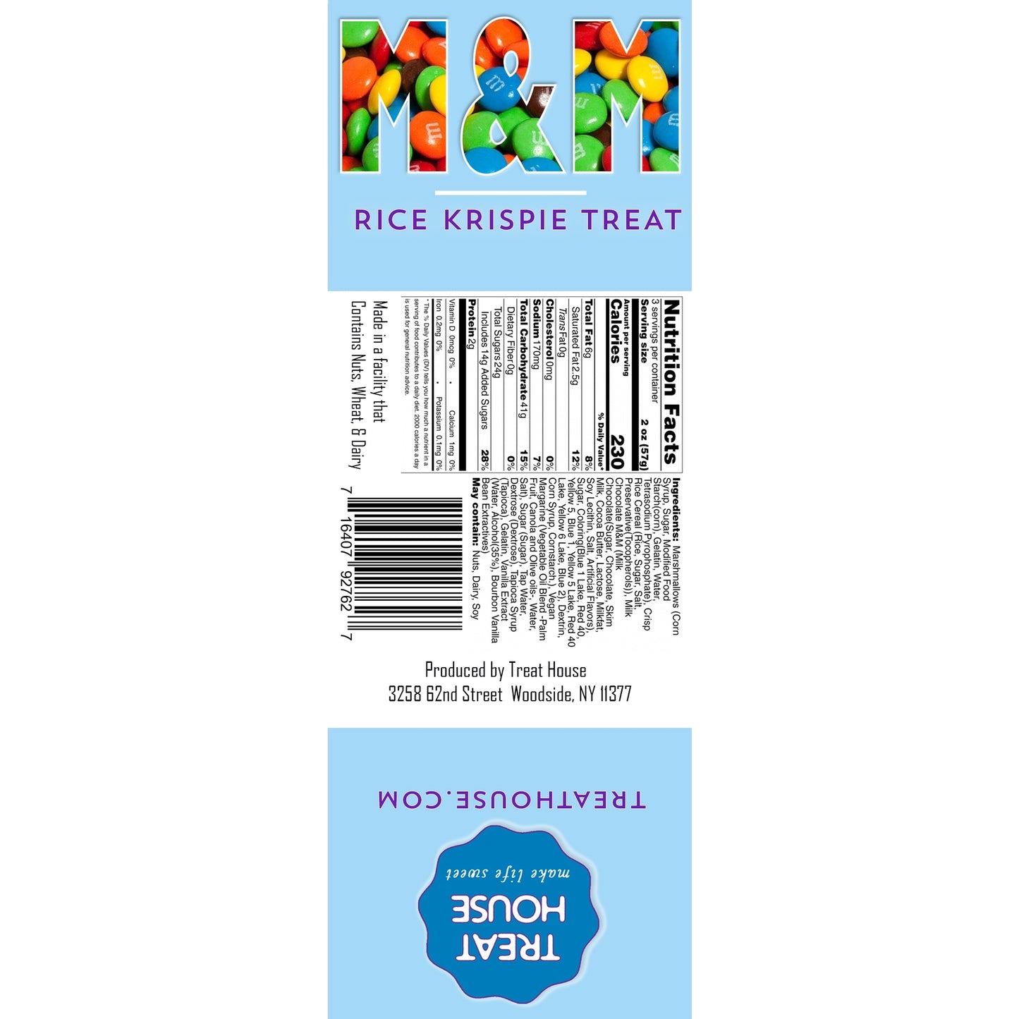 Jumbo M&M Rice Krispie Treat