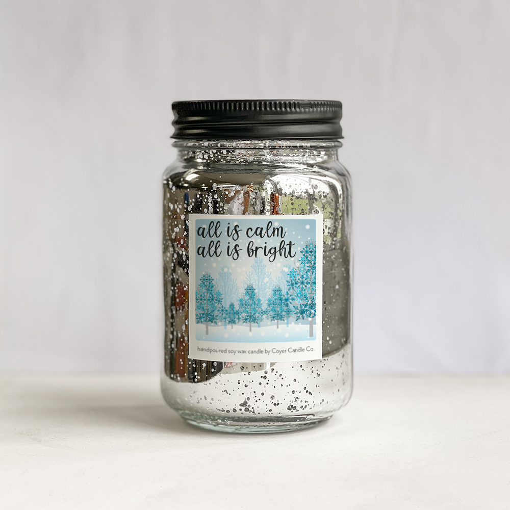 16 oz Glimmery Speckled Pint Jar Candles - Winter Collection