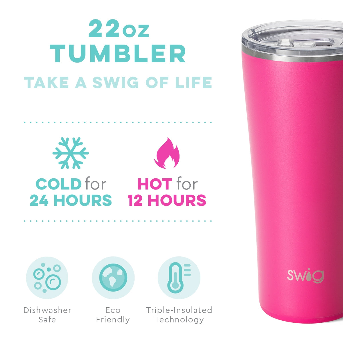 Matte Hot Pink Tumbler (22oz)