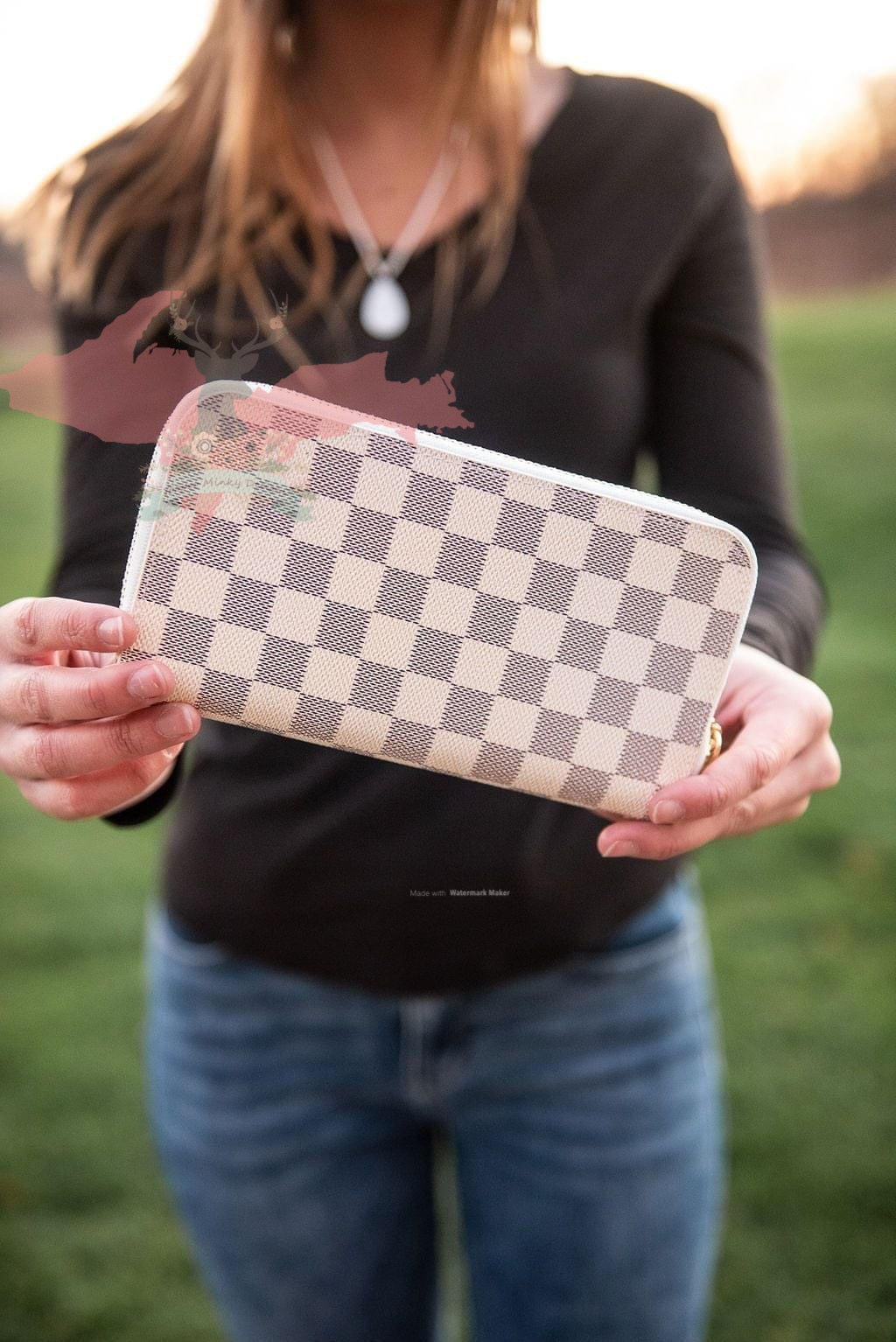 Wallet - Cream Check