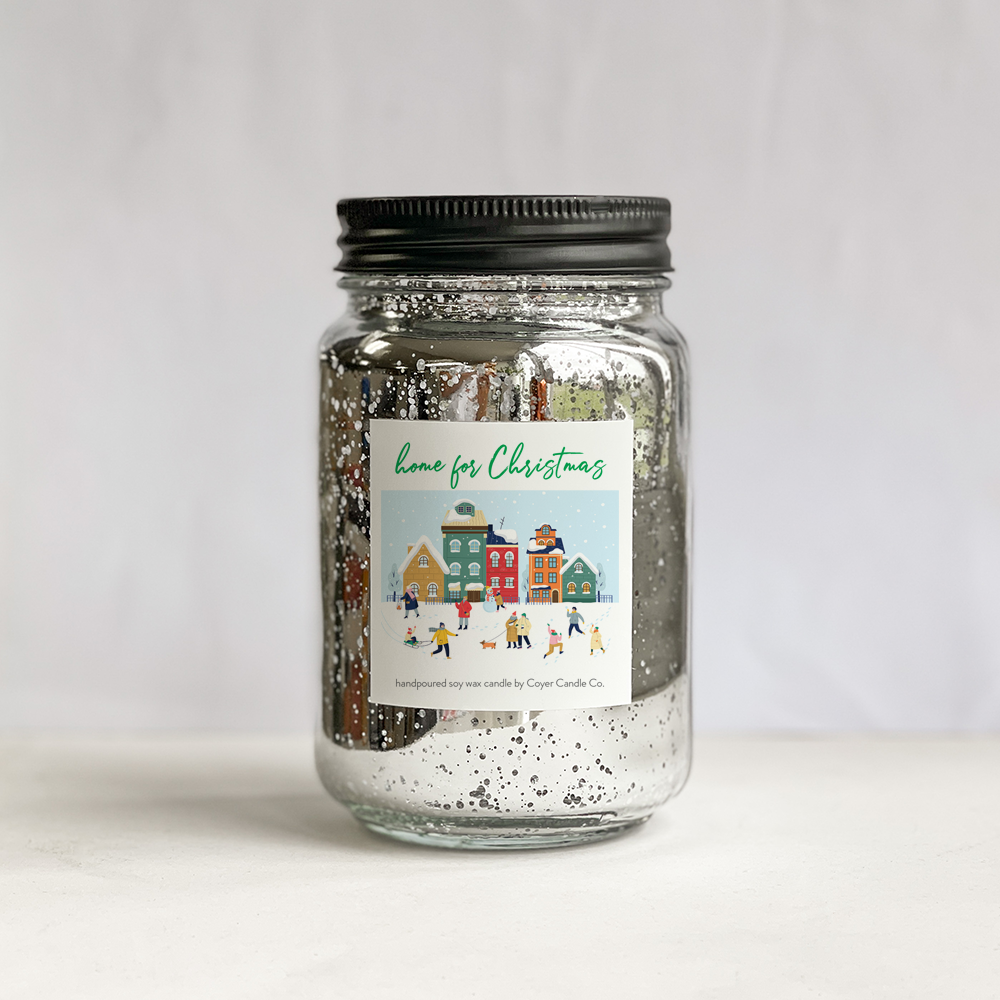 16 oz Glimmery Speckled Pint Jar Candles - Winter Collection