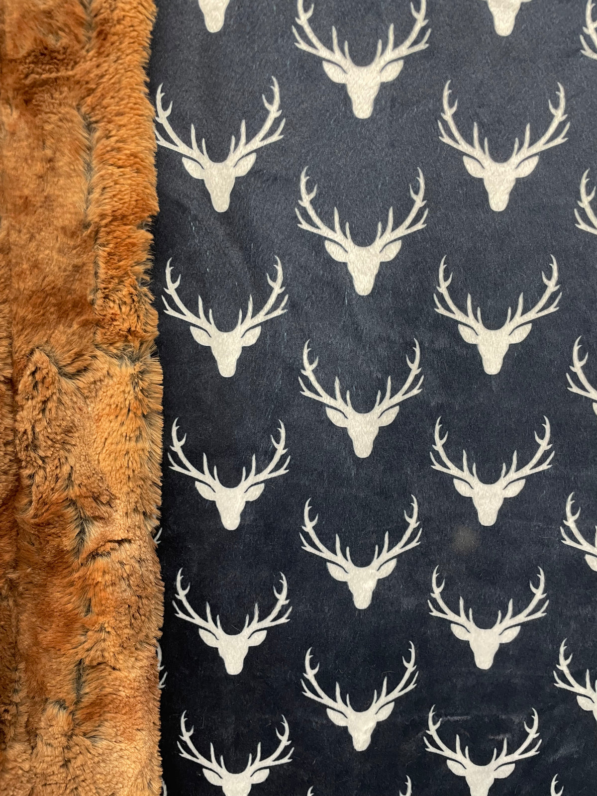 Adult Navy Antlers/ Rusty Fox backing