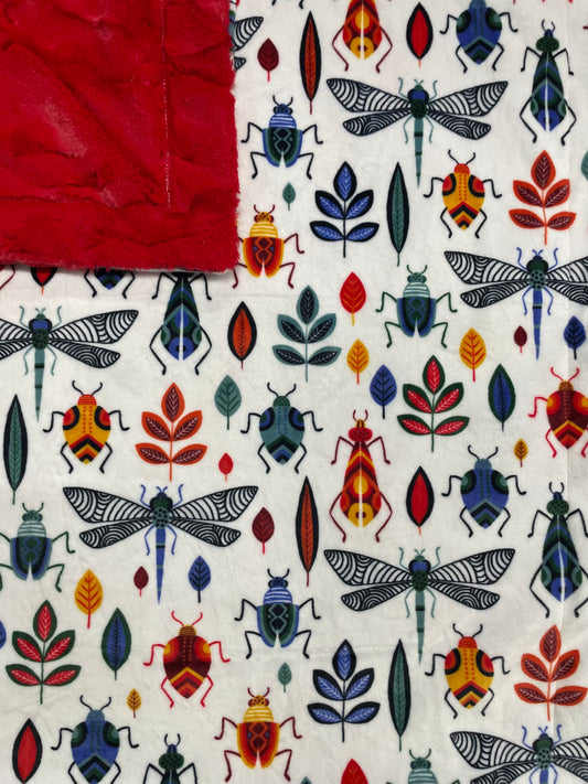 Cuddle- Bug Print/ Red Hide backing