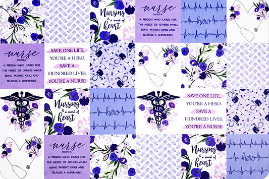 Stacey Halligan - Custom 2x  Adult Throws Iris Nurse Print with snow hide backing.