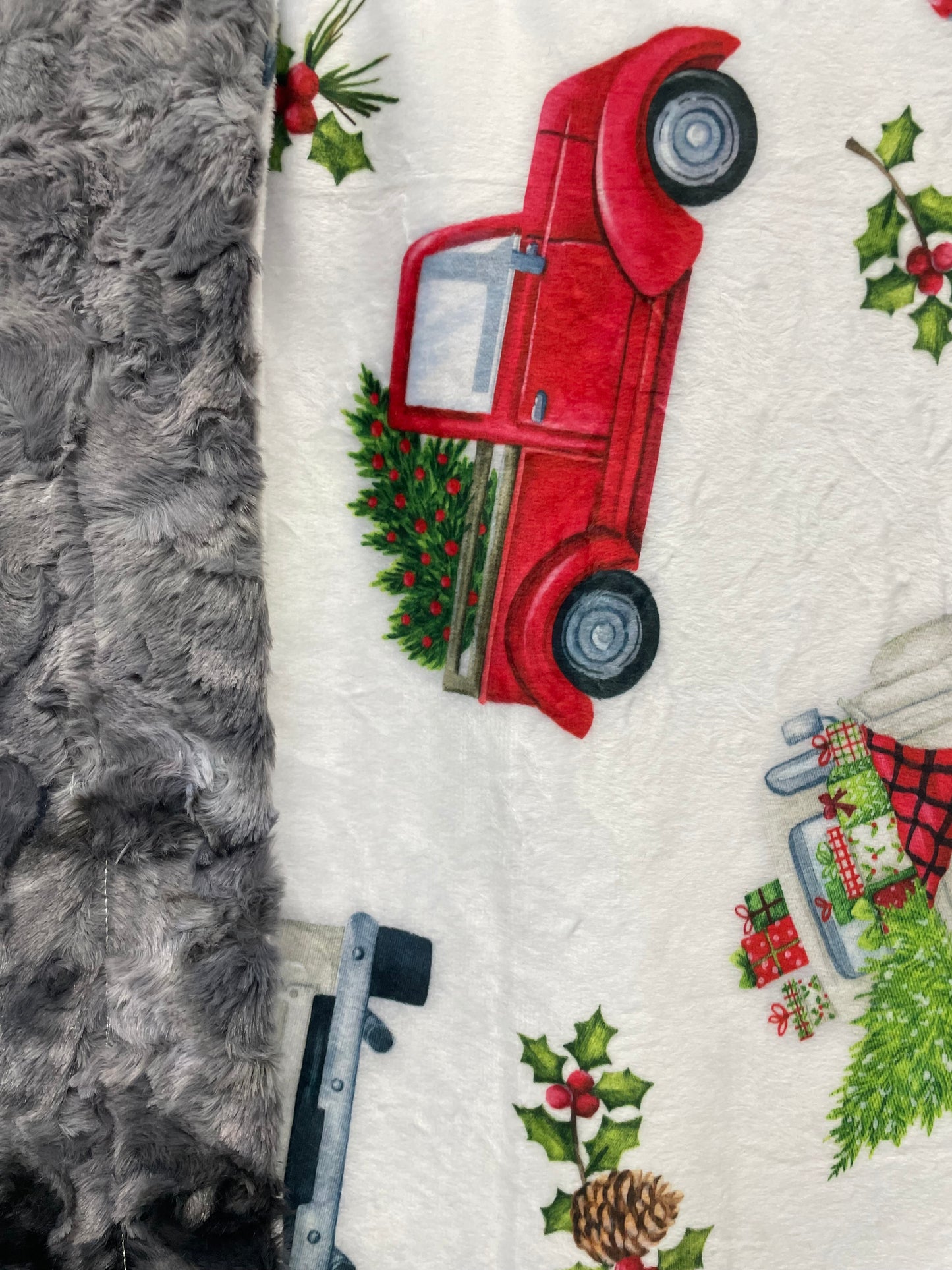 Child Throw Holiday Trucks/ Smoke Galaxy backing