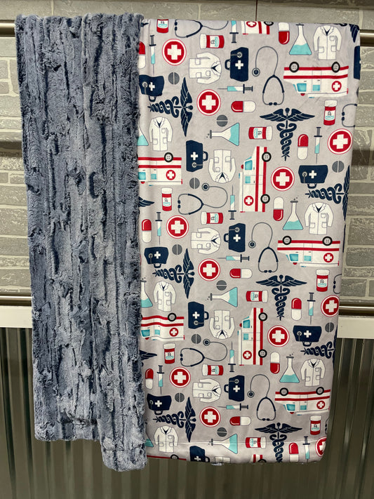 Stacey Halligan - Adult Medical Print with Winter Sky Forest Fox