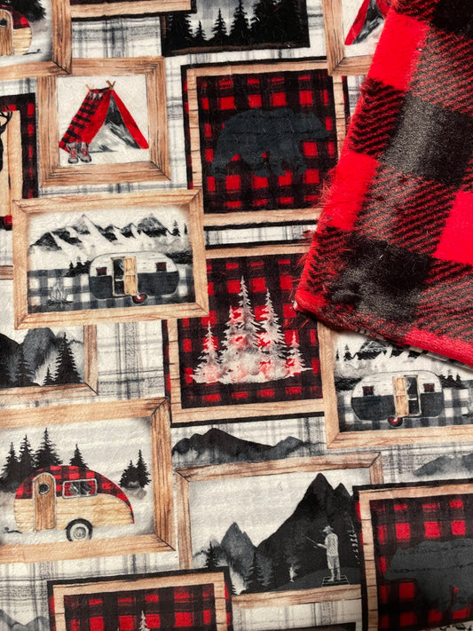 Melinda Hicks - Adult Outdoor Print with Red/Black Buffalo Check