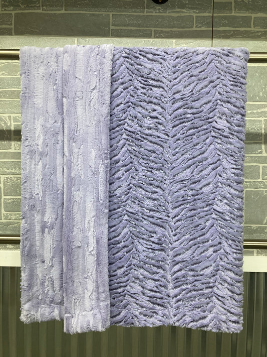 Iris Frosted Zebra with Lavender Willow Blanket