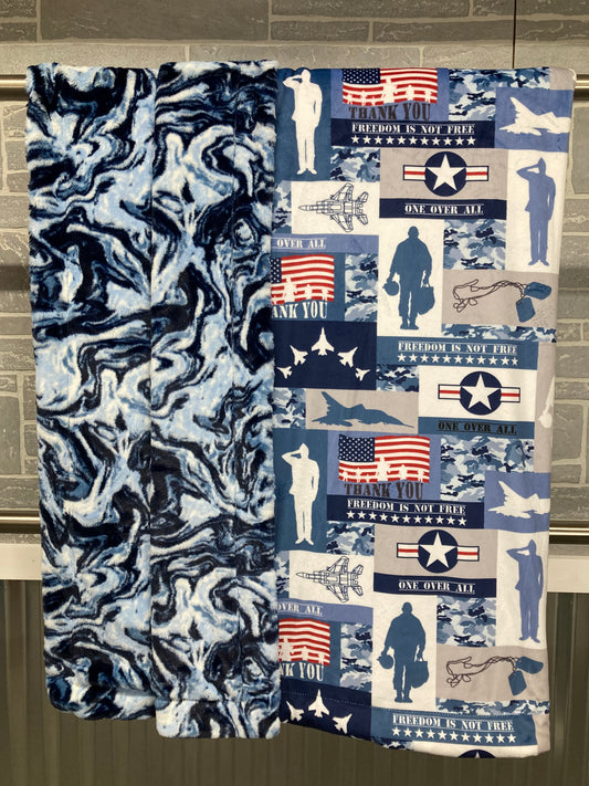 US Air Force Print with Dusty Blue Limestone