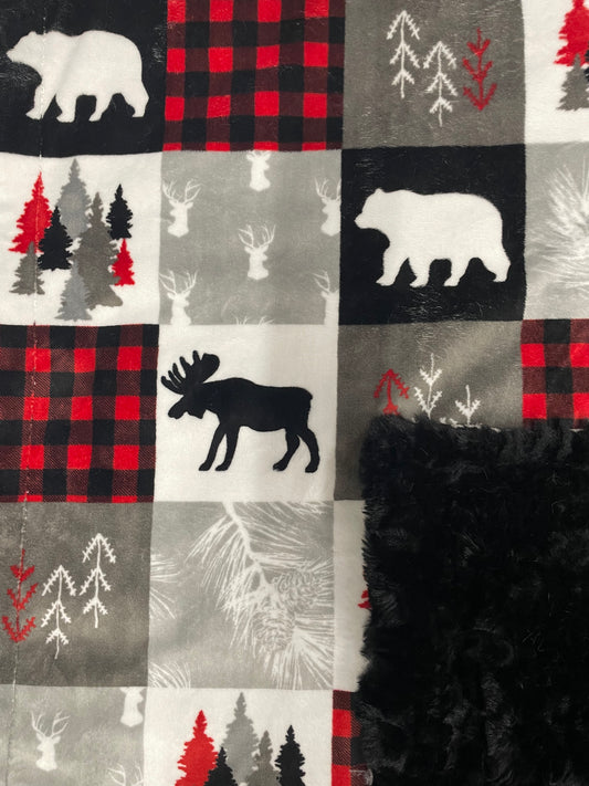 Scarlet Black Cabin Quilt with Black Florence