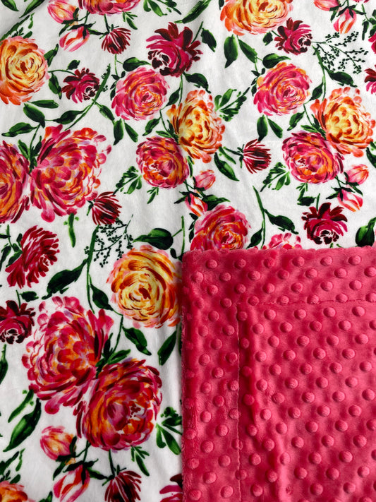 Red Carnation Cuddle Blanket