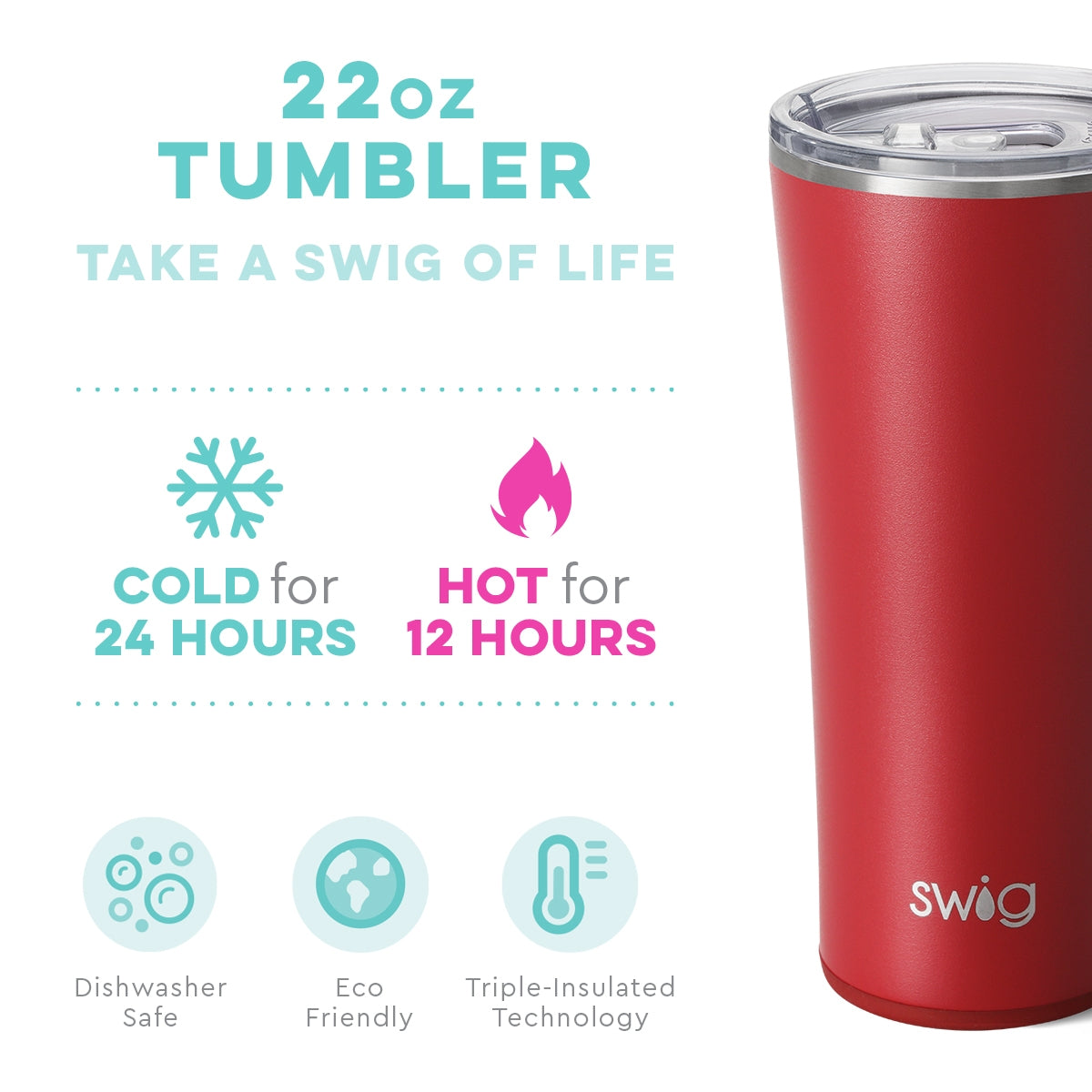 Matte Crimson Tumbler (22oz)